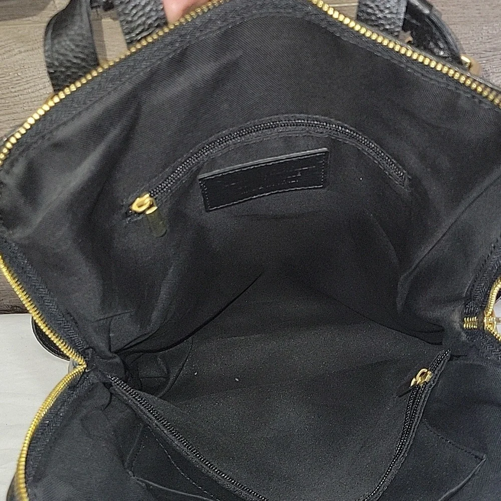Unicai Firenze Black Pebble Leather Backpack Bag